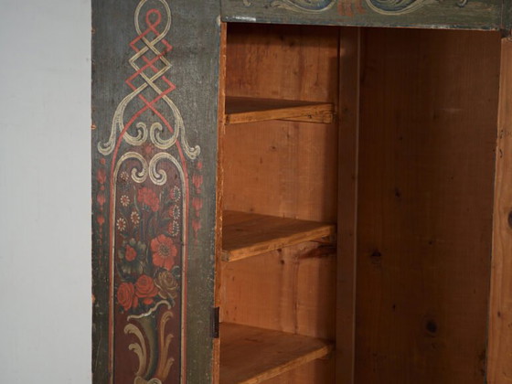 Armadio Dipinto d'Arte Popolare, Europa Centrale, datato 1814, Armadi contenitori, Altro, Legno, Rosso (foto 32 di 49)