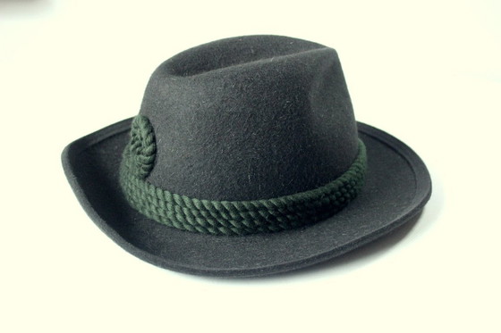 Image 1 of Cappello loden vintage per caccia e sport - cappello da uomo fatto a mano - taglia 58