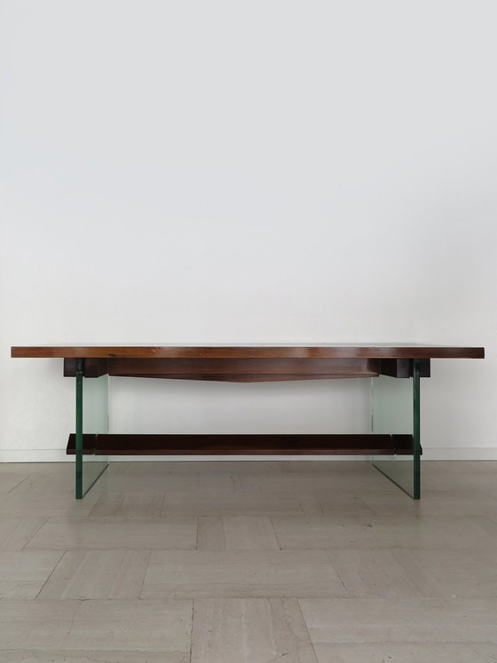 Large Console by Fontana Arte, Italy, 1960s – Wood, Glass (photo 2 of 21)