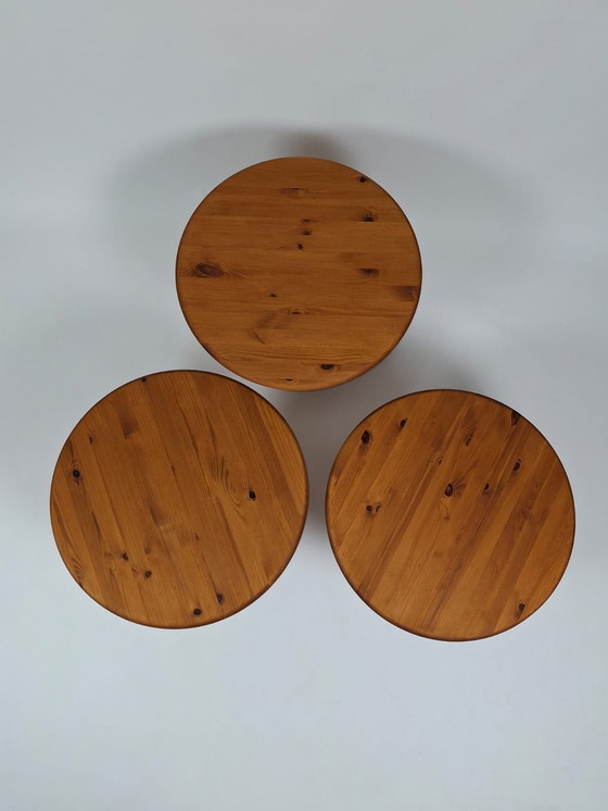 Image 1 of Set Van 3 Vintage Bijzettafels, in de Stijl van Rainer Daumiller