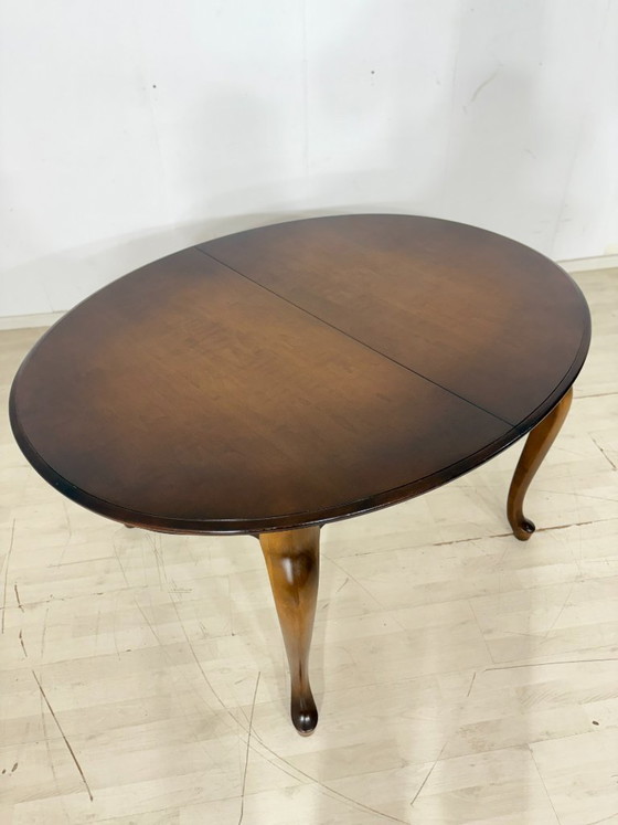 Eleganter Mid Century Esstisch / Vintage Küchentisch / ausziehbarer Tisch / Runder Chippendale Esstisch (photo 10 of 19)