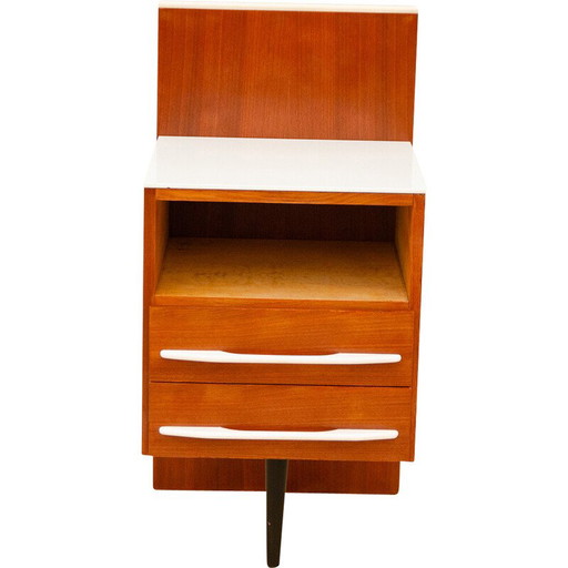 Comodino vintage in mogano e legno di faggio di Mojmír Požár per Up Závody, Cecoslovacchia 1960