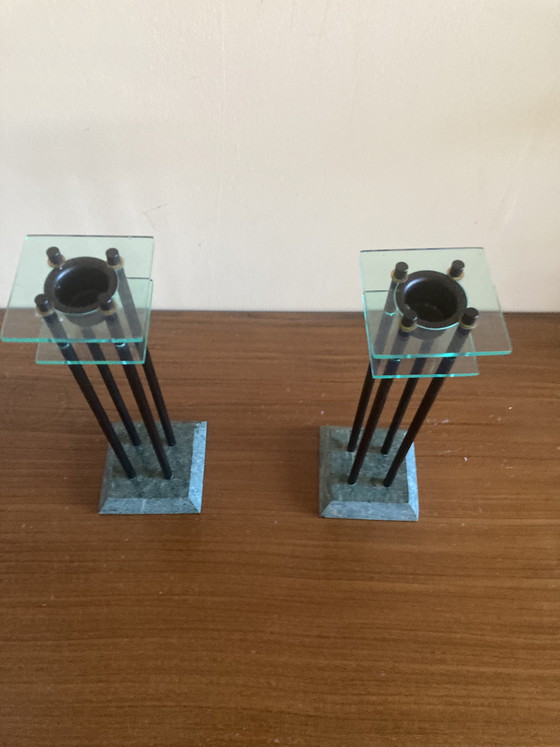 Image 1 of Set of Memphis Milano candlesticks