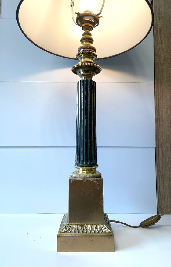 Image 1 of Large CARCEL Lamp in Gilt Bronze & Brass, Early 1800s Empire Period, France, Art