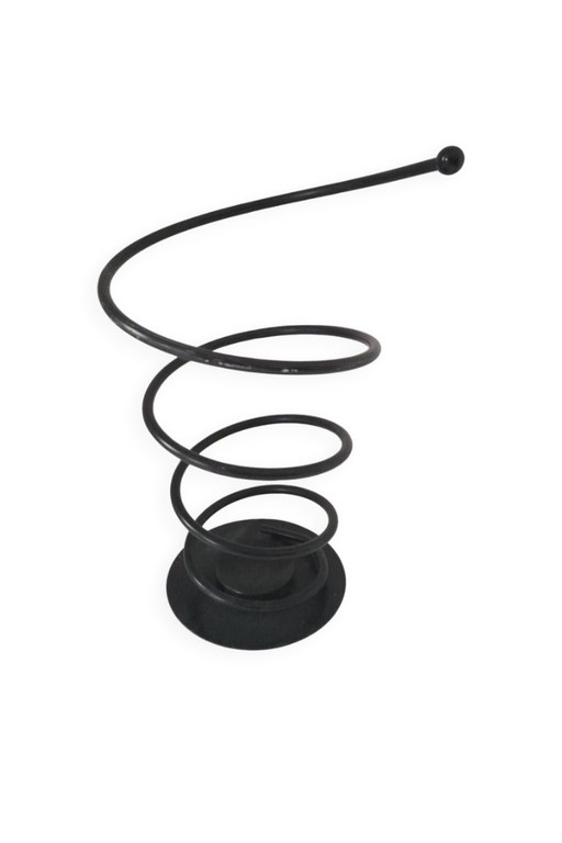 Black metal spiral design umbrella stand