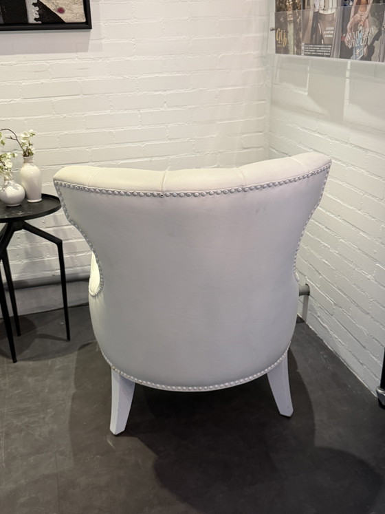 2 Wit Leren Fauteuils Sam Van Piet Boon – Leather, Wood (photo 4 of 5)