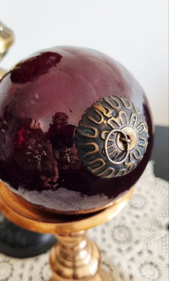 Vintage crackled glass Christmas ornament set of 2, Decorative Objects, Metal, Purple (photo 3 of 15)