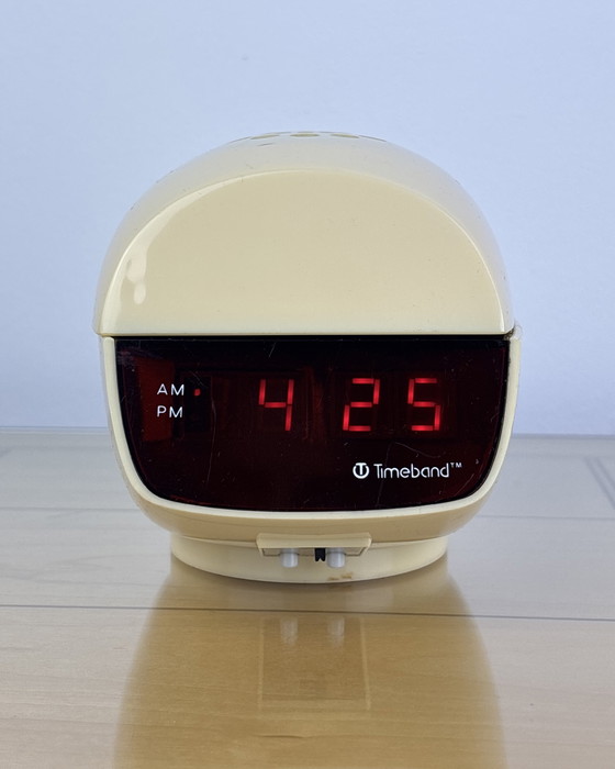 Image 1 of Lamp Table + Clock Timeband C-590 Timeco Vintage Clock - Lamp 1970s Bedside Lamp 70s Digital Alarm Clock Mid Century Space Age