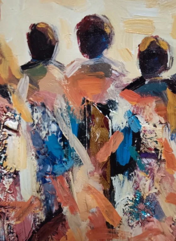 Edison Mugalu "Walking Towards Work" oil painting on canvas – Paintings & Drawings (photo 3 of 6)