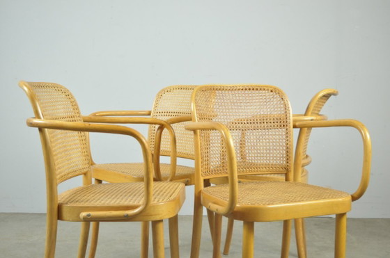 Image 1 of Set of 4 vintage Joseph Hoffmann No. 811 Prague chairs by FMG, 1950s, Poland