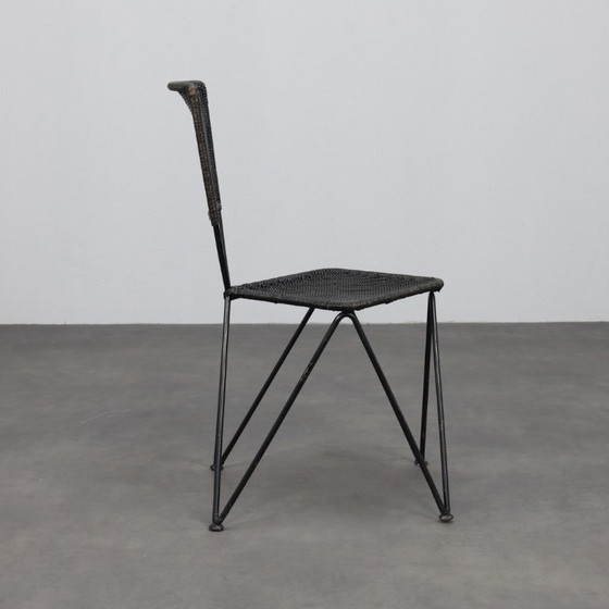Image 1 of Seltenes Paar „Sonett“-Stühle aus Metall und Korbgeflecht von Karl Fostel Seniors, Erben, Österreich, 1950er Jahre