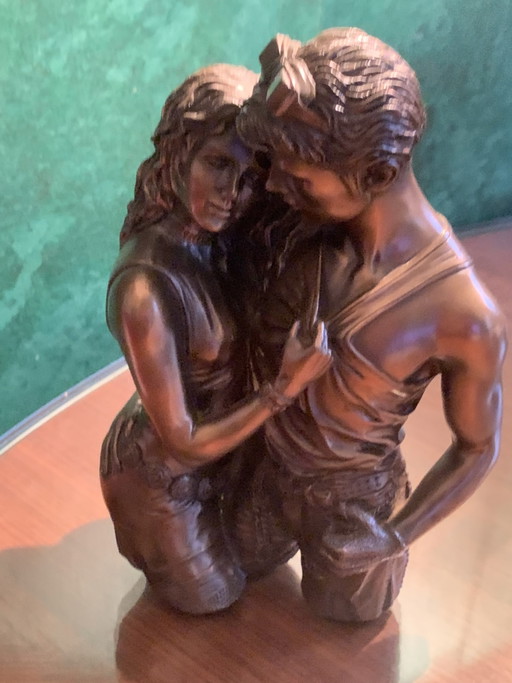 Bildhauerei Oliver Tupton – „Amants passionnés“ – Signierte Kaltgussbronze-Figur – 21 cm / 1,62 kg (photo 2 of 24)