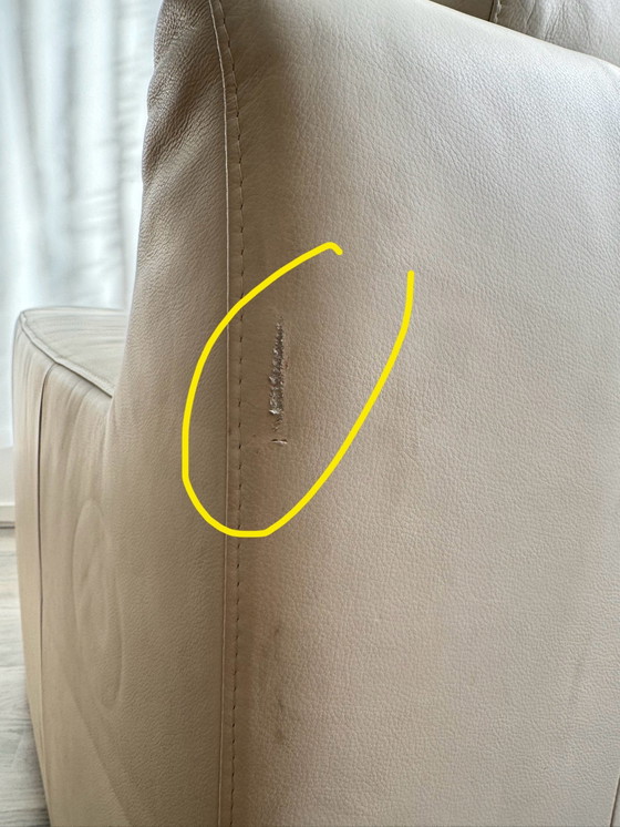 Image 1 of W. Schillig Sessel / Stuhl aus hochwertigem Leder mit 2 Sitzhöhen