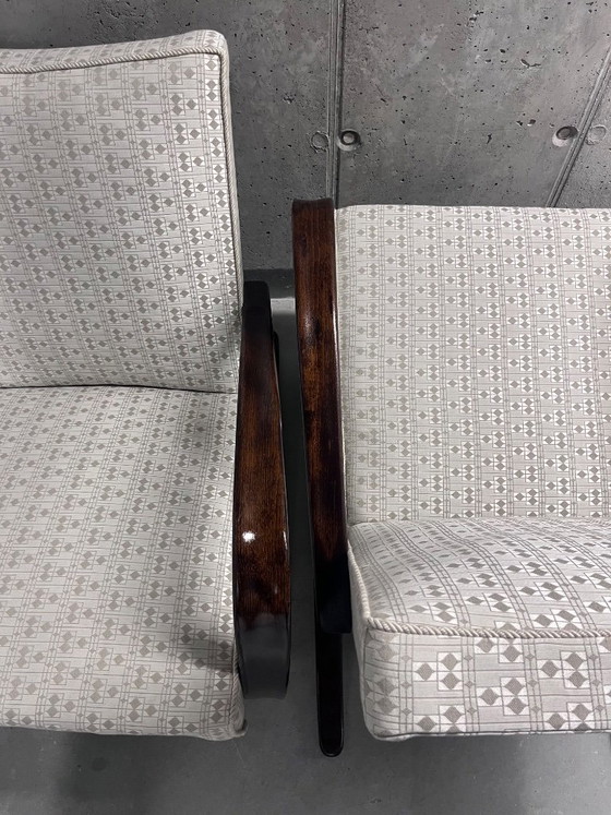 Image 1 of Pair of Halabala H269 Armchairs – Jindřich Halabala Art Deco Czech Lounge Chair