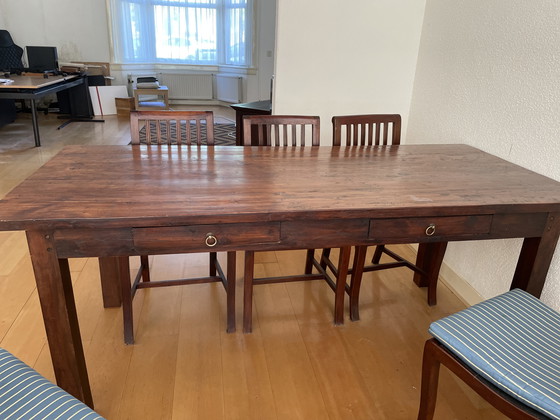 Image 1 of Wooden dining table with 6 chairs