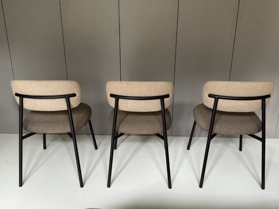 Artifort Aloa / 3x Sedia da pranzo di design / Tessuto Kvadrat, Sedie da pranzo, Metallo, Tessile, Nero (foto 3 di 13)