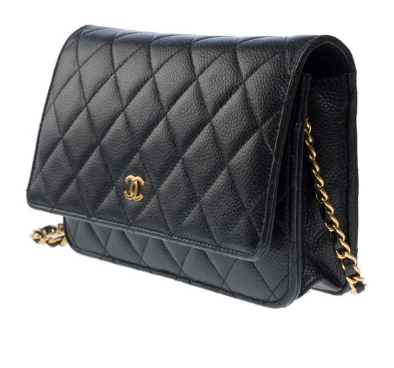 Image 1 of Portafoglio Sac CHANEL con catena en Cuir Noir - 101614%%