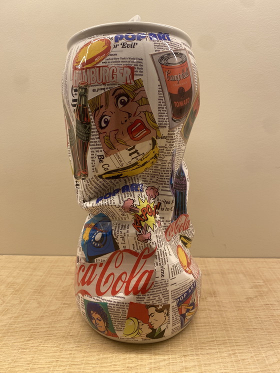 Image 1 of Sculpture pop-art "Coca-Cola Crush" - 30 cm - Objet d'art unique