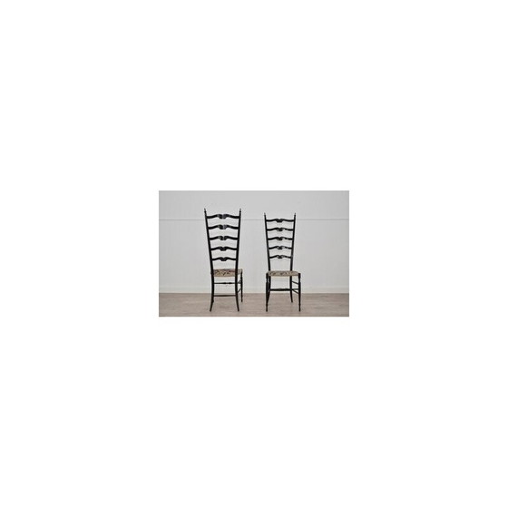 Image 1 of Paar vintage Italiaanse Chiavari eetkamerstoelen, 1960