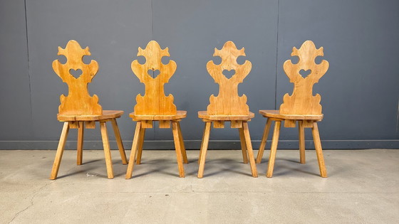 Image 1 of Vintage rustic tiroler dining chairs, 1960s