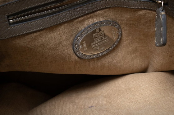 Image 1 of Fendi, silver selleria grand borhese leather handbag