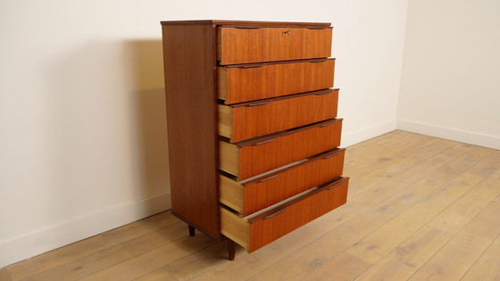 Image 1 of Commode Vintage | Teck | 6 Tiroirs | 121 cm