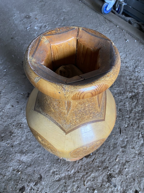 Image 1 of Vintage hand-turned wooden vase