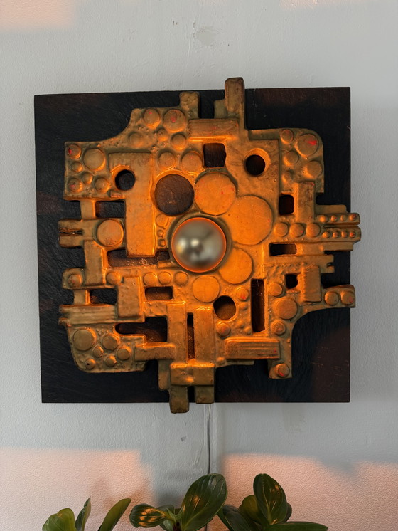 Image 1 of Vintage Brutalistische wandlamp, Brakelman & Becker ‘70