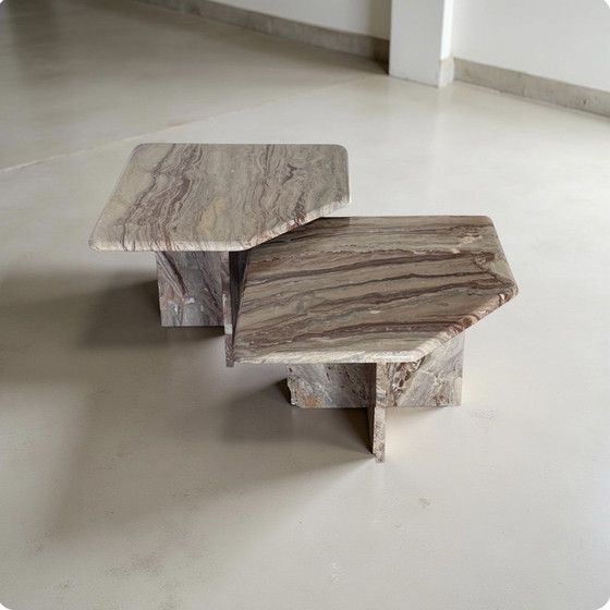 Image 1 of Vintage marmeren nesting tables, Italië 1970