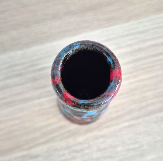 Image 1 of Handmade Colorful Pottery Vase – Signed KB