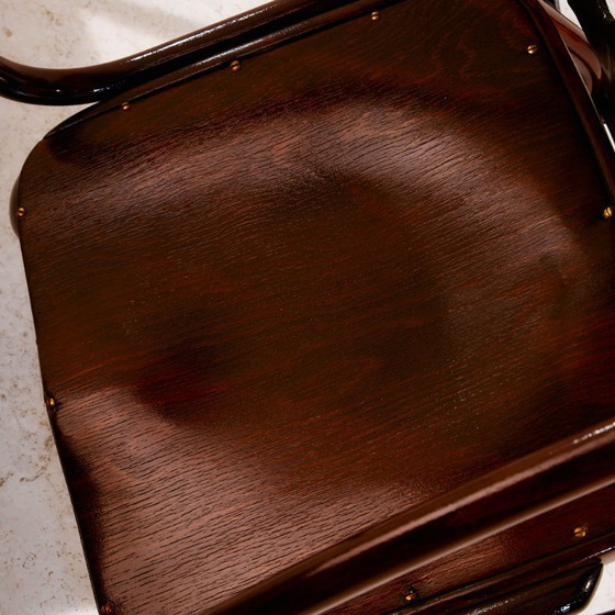 Image 1 of MK8961 Sedia a dondolo in faggio restaurata di Gustav Siegel per Jacob & Josef Kohn