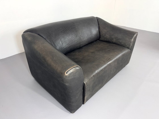 Canapé Vintage De Sede DS 47 en Cuir de Buffle Gris Patiné – Canapés 2 places, Leather (photo 9 of 13)