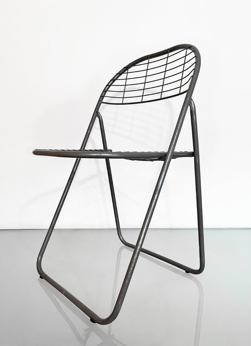 Vintage IKEA gray 80s Niels Gammelgaard Åland folding chair