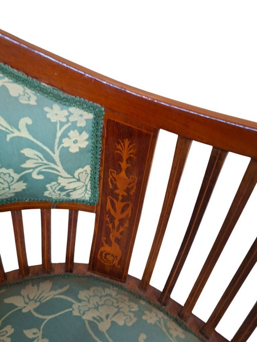 Elegant Inlaid Cherry Wood Bedroom Armchair