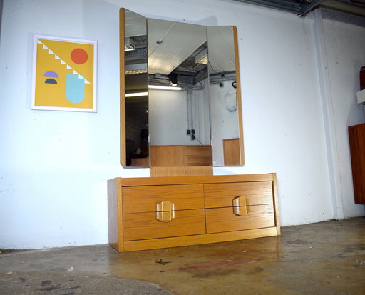 Tocador con espejo vintage de los años 70 Schmink Kommode