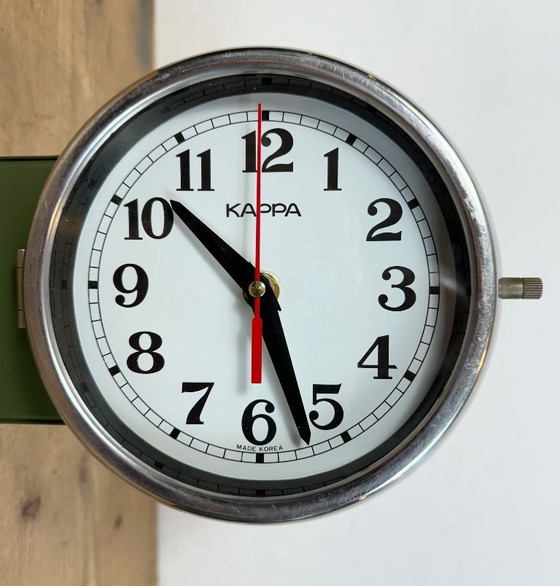 Image 1 of Vintage Green Kappa Maritime Double-Sided Wall Clock, 1980s