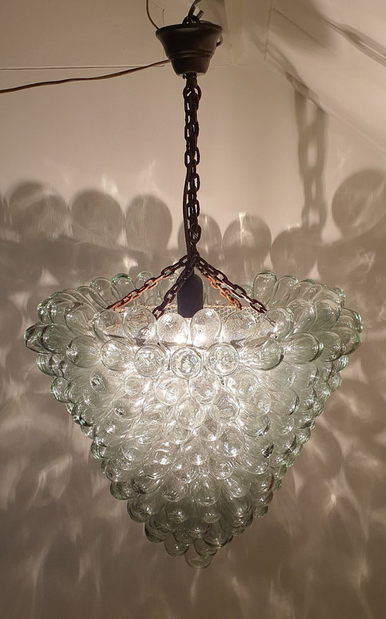 Image 1 of Suspension vintage en verre de Murano motif raisin XL