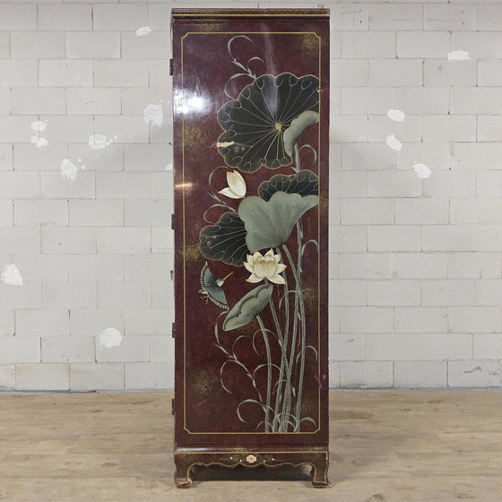 Image 1 of Vintage Chinese / Oosters kast bladgoud/ tradioneel tafereel / Bohemian kast / Aziatische kast