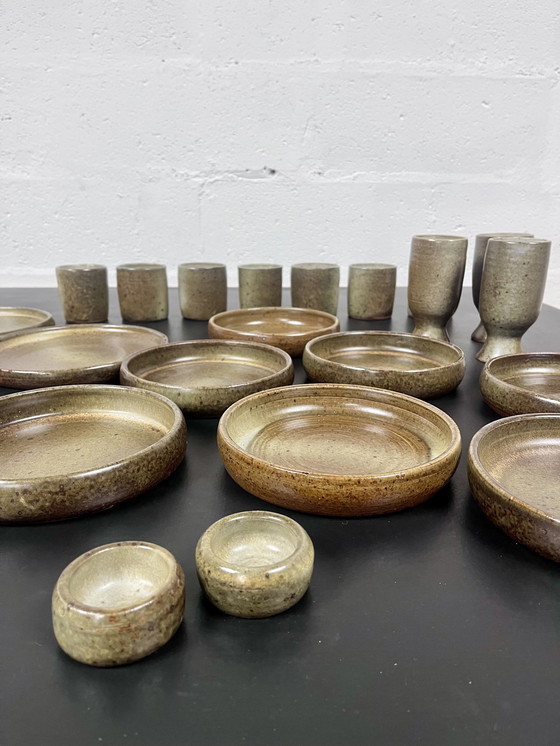 Image 1 of Pyrité steengoed servies, La Borne, 1970
