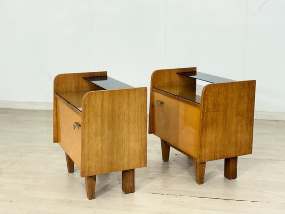 Image 1 of Set van 2 vintage nachtkastjes / bijzettafels – jaren 60