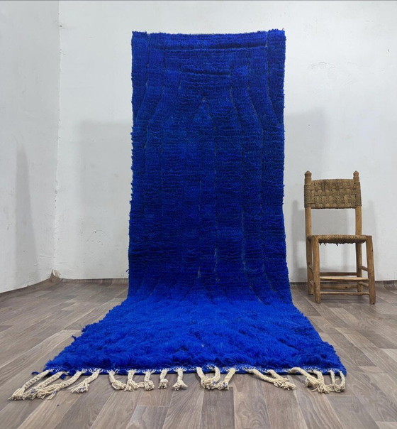 Traditioneller handgeknüpfter blauer Berberteppich 100/300 – Teppiche & Läufer, Wool (photo 10 of 10)