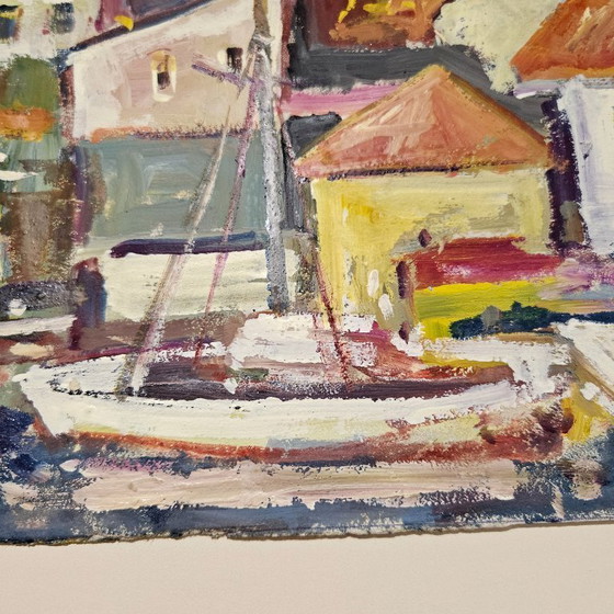 Image 1 of Jozsef BANFI (1936-) Oil Painting on Cardboard | Dubrovnik, Croatia | Signed by Bánfi | Famous Hungarian Painter | 23x33cm