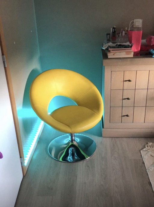 Fauteuil rétro, petite chaise – draaistoelen, Chrome, Skai (photo 2 of 5)