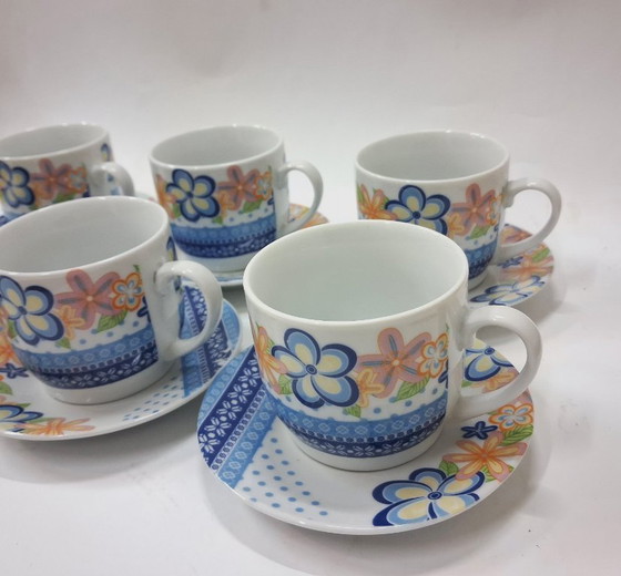 Image 1 of 6 x vintage porcelain coffee cups and saucers, unused