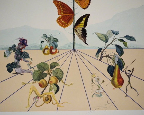 Salvador Dali : Flordali, La Rose Papillon, Lithographie Originale Signée – Lithographies et sérigraphies (photo 5 of 6)