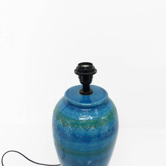 Image 1 of Lampe aus blauem Steingut, Italien, ca. 1980