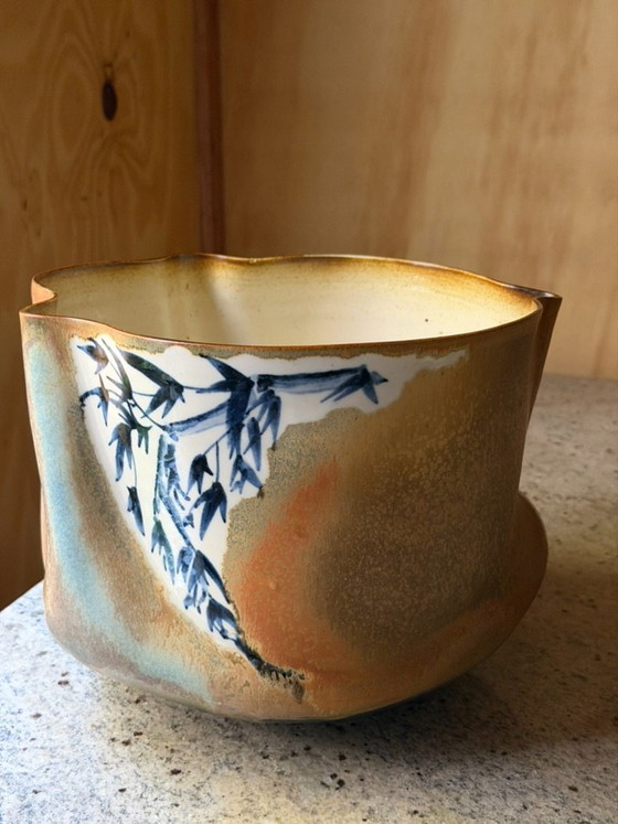 Unique Joop Cock Studio Pottery – Hand-Painted Sculptural Ceramic Vase Pot - Dutch Design Hand Made Ceramics (photo 3 of 15)