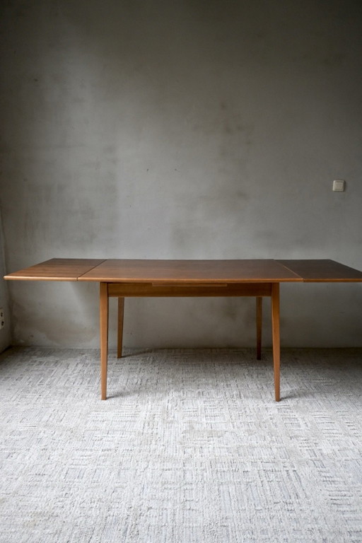 Table de salle à manger extensible vintage années 60 placage teck