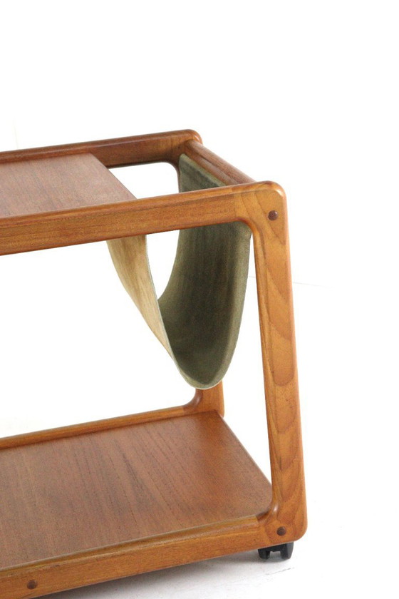 Image 1 of Vildbjerg mobelfabrik trolley with magazine holder, vintage Danish design