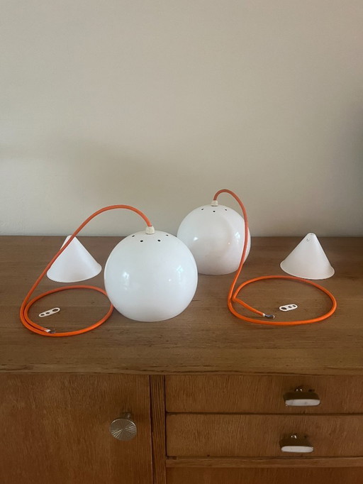 Suspension vintage Louis Poulsen style Topan (lot de 2) - Lampe design danoise